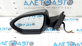 Left side mirror assembly for Hyundai Tucson 22-26, 8 pins, turn signal, heated, BSM, silver