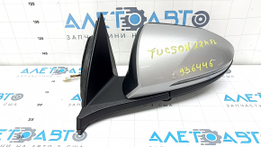Left side mirror assembly for Hyundai Tucson 22-26, 8 pins, turn signal, heated, BSM, silver