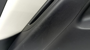 Door trim panel rear left Hyundai Tucson 22-26 black with black fabric insert, black armrest, chrome molding with black gloss, with handle, scratches, scuffed