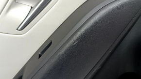 Door trim panel rear left Hyundai Tucson 22-26 black with black fabric insert, black armrest, chrome molding with black gloss, with handle, scratches, scuffed