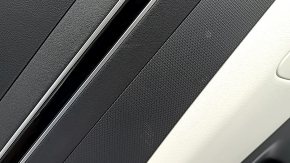 Door trim panel rear left Hyundai Tucson 22-26 black with black fabric insert, black armrest, chrome molding with black gloss, with handle, scratches, scuffed