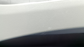 Right rear center console side trim for Hyundai Tucson 2022-2026, black with gray and chrome, type 1, scratches, whitened plastic