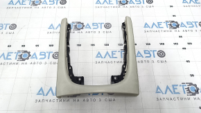 BMW 7 G11 G12 16-22 center console trim, gray leather, worn, needs dry cleaning, broken fastener