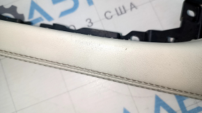 BMW 7 G11 G12 16-22 center console trim, gray leather, worn, needs dry cleaning, broken fastener
