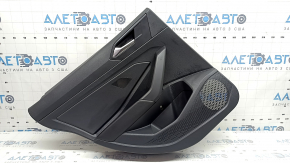 Door trim, rear left, VW Jetta 19-26, black with black plastic insert, leather armrest, scratches