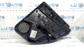 Door trim, rear left, VW Jetta 19-26, black with black plastic insert, leather armrest, scratches