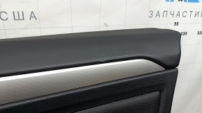 Front right door panel for VW Jetta 19-21, black with black leather insert, leather armrest, gray type 2 molding, scratches