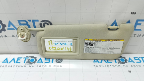 Left visor for Lexus CT200h 17-17 beige, with backlight, without hook, for cleaning