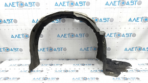 The front left fender liner of a Lexus CT200h 15-17 has torn fasteners.