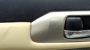 Front left door panel for Lexus CT200h 14-17 black, black leather armrest, beige leather insert, beige molding, chrome handle, scratches, worn, dented