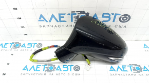 Left side mirror assembly for Lexus CT200h 14-17, 7 pins, turn signal, backlight, black