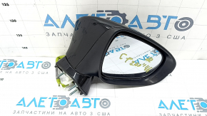 Right side mirror assembly for Lexus CT200h 14-17, 7 pins, turn signal, backlight, black, broken connector, loose cover
