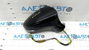 Right side mirror assembly for Lexus CT200h 14-17, 7 pins, turn signal, backlight, black, broken connector, loose cover