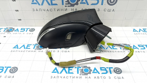 Right side mirror assembly for Lexus CT200h 14-17, 7 pins, turn signal, backlight, black, broken connector, loose cover