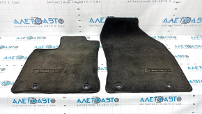 Set of fabric floor mats for Lexus CT200h 11-17, black, dry-cleanable, driver's side worn