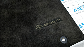 Set of fabric floor mats for Lexus CT200h 11-17, black, dry-cleanable, driver's side worn