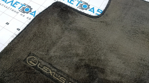 Set of fabric floor mats for Lexus CT200h 11-17, black, dry-cleanable, driver's side worn