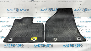 Set of fabric floor mats for Lexus CT200h 11-17, black, dry-cleanable, driver's side worn