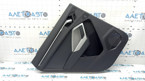 Door trim panel rear left complete Audi Q3 83A 19-25 black, insert black leather, armrest black leather, chrome moldings
