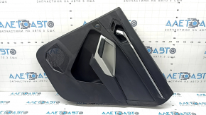 Door trim panel, rear right, complete, Audi Q3 83A 19-25 black, insert black leather, armrest black leather, chrome moldings