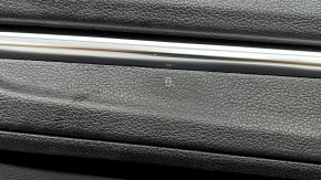 Front left door panel assembly for Audi Q3 83A 19-25, black, black leather insert, black leather armrest, chrome moldings, dents, needs cleaning