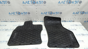 Set of black rubber floor mats for VW Jetta 19-26