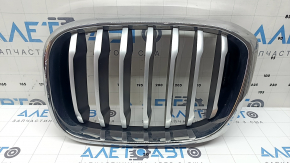 Radiator grill left BMW X3 G01 18-21 nostril, chrome frame + gray grille, butts