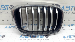 Right radiator grille BMW X3 G01 18-21 nostril, chrome frame + gray grille, butts