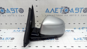 Left side mirror assembly for BMW X3 G01 18-22, 5 pins, turn signal, auto-dimming, BSM, silver