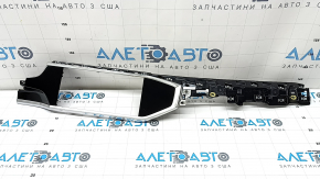 Front panel trim, central monitor frame, Audi Q3 83A 19-25, glossy black with chrome, scratches