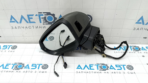 Left side mirror assembly for Audi Q3 83A 19-25, 10+2 pins, turn signal, heated, BSM, auto-folding, graphite, scratches