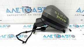 Left side mirror assembly for Audi Q3 83A 19-25, 10+2 pins, turn signal, heated, BSM, auto-folding, graphite, scratches