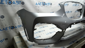 Bare front bumper BMW X3 G01 18-21 for parking sensors, without a camera, silver, broken, sand, broken fasteners