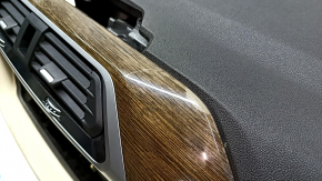 Front dashboard with AIRBAG BMW X3 G01 18-21 black and beige, without projection, with overlays and a central deflector, swollen varnish