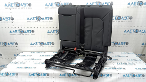 Rear seat backrest, 2nd row, left, Audi Q3 83A 19-25, with frame, black leather with black stitching, with armrest, with black seat belt, dent