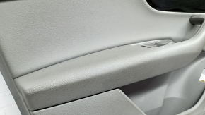 Front left door panel for Audi Q7 20-24, gray leather, gray leather insert, gray leather armrest, glossy black and dark wood trim, Bang & Olufsen, with handle, scratches, dry-cleanable, burn marks