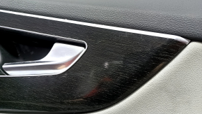 Front right door panel for Audi Q7 20-24, gray leather, gray leather insert, gray leather armrest, glossy black and dark wood trim, Bang & Olufsen, with handle, scratches, tears