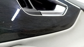 Front right door panel for Audi Q7 20-24, gray leather, gray leather insert, gray leather armrest, glossy black and dark wood trim, Bang & Olufsen, with handle, scratches, tears