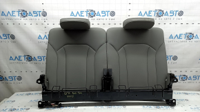 The back of the rear 3rd row of seats for the Audi Q7 20-24, gray leather, with headrests, latches and bracket, tears, scratches on the plastic, dry-cleanable