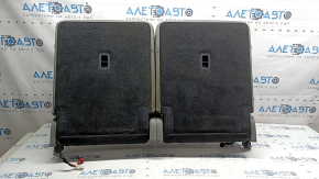 The back of the rear 3rd row of seats for the Audi Q7 20-24, gray leather, with headrests, latches and bracket, tears, scratches on the plastic, dry-cleanable