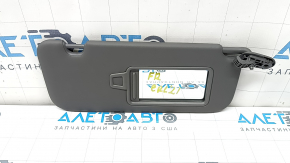 Right sun visor for Hyundai Elantra 21-26 without sunroof, dark gray, without hook