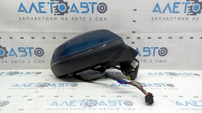 Right side mirror assembly for Audi Q7 19-26, 15+1 pin, heated, auto-folding, turn signal, camera, BSM, blue, worn