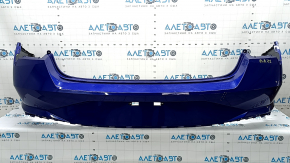 Rear bumper bare Hyundai Elantra 21-23 without parking sensors, blue, broken mount, scratches