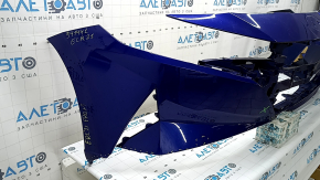 Front bare bumper for Hyundai Elantra 21-23, blue, broken, torn, broken fasteners, missing fragments