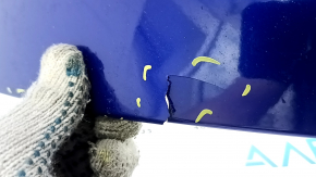 Front bare bumper for Hyundai Elantra 21-23, blue, broken, torn, broken fasteners, missing fragments