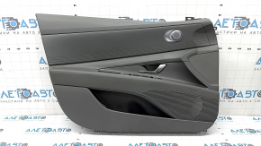 Front left door panel for Hyundai Elantra 21-23, black leather