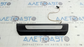 Rear right outer door sill trim for Audi Q7 16-26, black with chrome, backlit, scratches