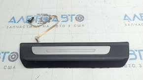 Rear left outer door sill plate for Audi Q7 16-26, black with chrome, backlit, scratches