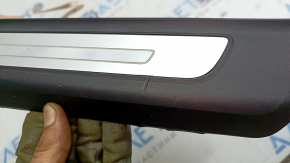 Rear left outer door sill plate for Audi Q7 16-26, black with chrome, backlit, scratches