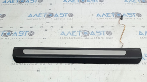 Front left outer door sill trim for Audi Q7 16-26, black with chrome, backlit, scratches